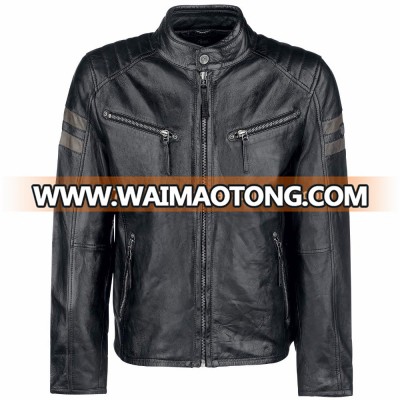 Mens Genuine Real Lambskin Leather Motorcycle Jacket Slim fit Biker Jacket