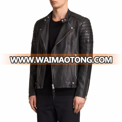 Men's Lambskin Leather Jacket Motorbike Style Slim fit